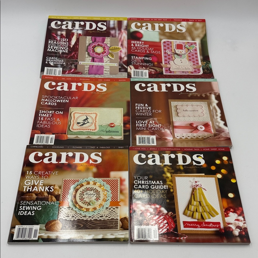 Set of 6 Cards Magazines
